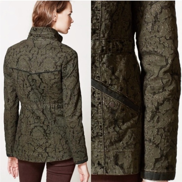 Anthropologie Hei Hei Burnett Anorak Olive Utility Velvet Jacket - Picture 3 of 10